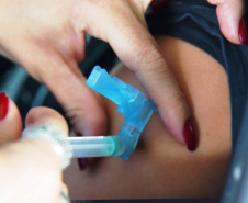 A Secretaria de Estado da Saúde (Sesa) reforça a importância da vacinação contra a Influenza, mesmo durante a pandemia. A 23ª Campanha Nacional de Imunização contra a doença começou no dia 12 de abril e até esta quarta-feira (2) apenas 31,9% da população alvo do Paraná foi vacinada. A estimativa do Ministério da Saúde é de que mais de 4,4 milhões de paranaenses devem tomar a vacina.  -  Curitiba, 02/06/2021  -  Foto: Américo Antonio/SESA