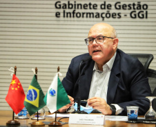 Integrantes do Grupo de Trabalho do Plano Estadual Ferroviário detalharam nesta sexta-feira (11) o projeto de execução da Nova Ferroeste a representantes do Consulado da China em São Paulo. Participaram do encontro virtual a cônsul no estado, Chen Peijie, e o conselheiro comercial He Jim.  -  Curitiba, 11/06/2021  -  Foto: José Fernando Ogura/AEN