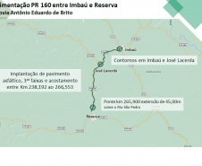 O Departamento de Estradas de Rodagem do Paraná (DER/PR) homologou o resultado da licitação para pavimentar a PR-160, entre Imbaú e Reserva, na região dos Campos Gerais  -  Curitiba, 16/06/2021  -  Foto: DER/PR