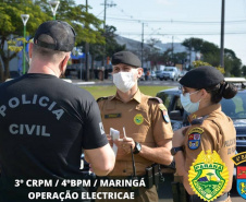Policiais militares do 4º Batalhão de Polícia Militar (4º BPM), pertencente ao 3º Comando Regional da PM (3º CRPM), em conjunto com a Polícia Civil, a Guarda Municipal e a Prefeitura de Maringá desencadearam a Operação Electricae e apreenderam mais de meia tonelada de cobre derretido e aço inox. A ação policial aconteceu na quinta-feira (17/06) no Noroeste do estado e duas pessoas acabaram encaminhadas.  -  Maringá, 17/06/2021  -  Foto: SESP-PR