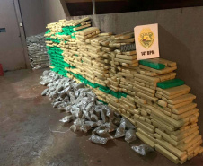 PM apreende 1,5 tonelada de maconha dentro de apartamento em Foz do Iguaçu, no Oeste do PR. Foto:PMPR