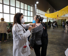 Mais de 4 milhões de paranaenses já receberam a primeira dose da vacina contra a Covid-19. Foram 4.007.506 aplicadas até esta quinta-feira (24), o que significa que 38,36% da população do Estado já iniciou sua imunização.  -  Curitiba, 24/06/2021  -  Foto: Divulgação SESA