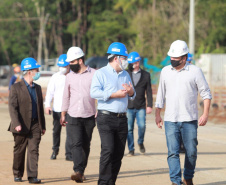 Visita técnica da comitiva formada por membros do Ministério da Infraestrutura, do Ministério da Economia e da Secretaria de Infraestrutura e Logística  e da Nova Ferroeste em Foz do Iguaçu  -  Foz do Iguaçu, 24/06/2021  -  Foto: Alessandro Vieira/AEN