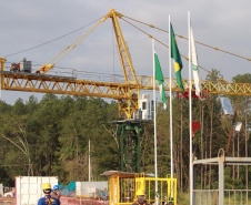 Visita técnica da comitiva formada por membros do Ministério da Infraestrutura, do Ministério da Economia e da Secretaria de Infraestrutura e Logística  e da Nova Ferroeste em Foz do Iguaçu  -  Foz do Iguaçu, 24/06/2021  -  Foto: Alessandro Vieira/AEN