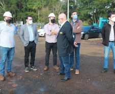 Visita técnica da comitiva formada por membros do Ministério da Infraestrutura, do Ministério da Economia e da Secretaria de Infraestrutura e Logística  e da Nova Ferroeste em Foz do Iguaçu  -  Foz do Iguaçu, 24/06/2021  -  Foto: Alessandro Vieira/AEN