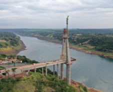 Visita técnica da comitiva formada por membros do Ministério da Infraestrutura, do Ministério da Economia e da Secretaria de Infraestrutura e Logística  e da Nova Ferroeste em Foz do Iguaçu  -  Foz do Iguaçu, 24/06/2021  -  Foto: Alessandro Vieira/AEN