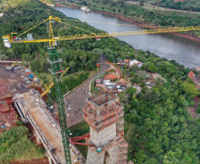 Visita técnica da comitiva formada por membros do Ministério da Infraestrutura, do Ministério da Economia e da Secretaria de Infraestrutura e Logística  e da Nova Ferroeste em Foz do Iguaçu  -  Foz do Iguaçu, 24/06/2021  -  Foto: Alessandro Vieira/AEN