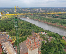 Visita técnica da comitiva formada por membros do Ministério da Infraestrutura, do Ministério da Economia e da Secretaria de Infraestrutura e Logística  e da Nova Ferroeste em Foz do Iguaçu  -  Foz do Iguaçu, 24/06/2021  -  Foto: Alessandro Vieira/AEN