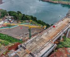 Visita técnica da comitiva formada por membros do Ministério da Infraestrutura, do Ministério da Economia e da Secretaria de Infraestrutura e Logística  e da Nova Ferroeste em Foz do Iguaçu  -  Foz do Iguaçu, 24/06/2021  -  Foto: Alessandro Vieira/AEN