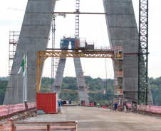 Visita técnica da comitiva formada por membros do Ministério da Infraestrutura, do Ministério da Economia e da Secretaria de Infraestrutura e Logística  e da Nova Ferroeste em Foz do Iguaçu  -  Foz do Iguaçu, 24/06/2021  -  Foto: Alessandro Vieira/AEN