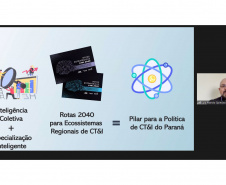 Estado e Fiep concluem primeiro ciclo das Rotas Estratégicas de CT&I
Projeto visa que toda estrutura que Ciência, Tecnologia e Inovação atue de forma integrada e seja melhor utilizada. O primeiro ciclo de eventos discutiu o avanço das ações no Norte, Litoral e RMC. Foto: Fundação Araucária