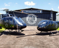 A Polícia Civil do Paraná (PCPR) comemora neste domingo (4) cinco anos de criação do seu Grupamento de Operações Aéreas (GOA). Atualmente são cinco aeronaves, sendo quatro helicópteros e um avião.  -  Foto: Polícia Civil do Paraná