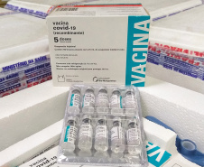 Chegada de vacina AstraZeneca/Fiocruz/Oxford  - Curitiba, 03/07/2021  -   Foto Gilson Abreu/AEN