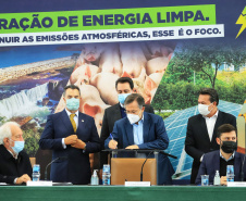 Governador Carlos Massa Ratinho Junior durante solenidade Geração de Energia Limpa - Secretária de Estado do Desenvolvimento Sustentável e do Turismo-SEDEST -  Curitiba, 05/07/2021  -  Foto: José Fernando Ogura/AEN