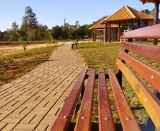 JUSSARA  -  O projeto Parques Urbanos do Paraná é o maior do Brasil, afirmou o secretário estadual do Desenvolvimento Sustentável e do Turismo, Márcio Nunes. Ele esteve nesta semana na região Noroeste para acompanhar as obras de quatro Parques Urbanos. São áreas de fundo de vale que serão recuperadas e reaproveitadas como espaços de lazer e turismo aos moradores, aliado à preservação ambiental.   -  02/07/2021  -  Foto: Divulgação SEDEST