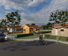O Governo do Estado autorizou nesta semana o início da construção de 71 casas populares em Jardim Alegre, na região do Vale do Ivaí. As moradias serão financiadas pela Cohapar por meio do programa Casa Fácil Paraná para famílias com renda de um a seis salários mínimos. O empreendimento terá um prazo de execução de 18 meses deverá ser entregue até o fim de 2022. (Imagem: Cohapar) 