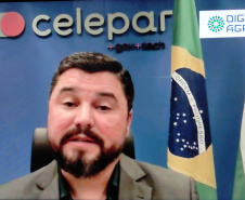 O governador Carlos Massa Ratinho Junior abriu, nesta segunda-feira (12), o Digital Agro 2021. O congresso, promovido pela Cooperativa Agroindustrial Frísia até 15 de julho, é considerado uma das principais feiras de tecnologia e inovação para o agronegócio do Brasil. - Na foto, Leandro Moura, presidente da Celepar (Companhia de Tecnologia da Informação e Comunicação do Paraná)   -  Curitiba, 12/07/2021  -  Foto: Jonathan Campos/AEN