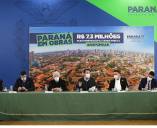 Governador Carlos Massa Ratinho Junior, durante solenidade assinatura de ordem serviços para construção da Cadeia Pública e pavimentação de estradas rurais em Arapongas -  Curitiba, 19/07/2021  -  Foto: Jonathan Campos/AEN