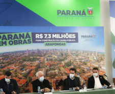 Governador Carlos Massa Ratinho Junior, durante solenidade assinatura de ordem serviços para construção da Cadeia Pública e pavimentação de estradas rurais em Arapongas -  Curitiba, 19/07/2021  -  Foto: Jonathan Campos/AEN