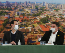 Governador Carlos Massa Ratinho Junior, durante solenidade assinatura de ordem serviços para construção da Cadeia Pública e pavimentação de estradas rurais em Arapongas -  Curitiba, 19/07/2021  -  Foto: Jonathan Campos/AEN