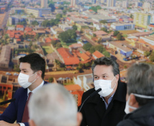 Governador Carlos Massa Ratinho Junior, durante solenidade assinatura de ordem serviços para construção da Cadeia Pública e pavimentação de estradas rurais em Arapongas -  Curitiba, 19/07/2021  -  Foto: Jonathan Campos/AEN