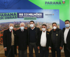 Governador Carlos Massa Ratinho Junior, durante solenidade assinatura de ordem serviços para construção da Cadeia Pública e pavimentação de estradas rurais em Arapongas -  Curitiba, 19/07/2021  -  Foto: Jonathan Campos/AEN