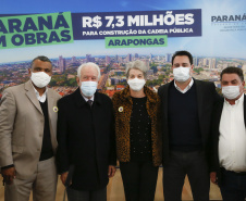 Governador Carlos Massa Ratinho Junior, durante solenidade assinatura de ordem serviços para construção da Cadeia Pública e pavimentação de estradas rurais em Arapongas -  Curitiba, 19/07/2021  -  Foto: Jonathan Campos/AEN