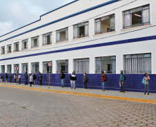 Os estudantes da rede pública estadual retornam às aulas nesta quarta-feira (21) em todo o Paraná para o início do segundo semestre, dando continuidade às atividades do segundo trimestre letivo, conforme o calendário escolar da Secretaria de Estado da Educação e do Esporte (Seed-PR).  -  Curitiba, 20/07/2021  -  Foto: Silvio Turra/Seed