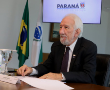Governador em exercício, Darci Piana, durante reunião com a Ocepar  -  Curitiba, 22/07/2021  -  Foto: Ari Dias/AEN