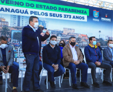 O governador Carlos Massa Ratinho Junior participou nesta quinta-feira (29) das comemorações dos 373 anos de Paranaguá, a cidade mais antiga do Paraná. -  Paranaguá, 29/07/2021  -  Foto: José Fernando Ogura/AEN