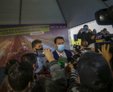 02/08/2021 Governador Carlos Massa Ratinho Junior lança pedra fundamental duplicação do Contorno Oeste de Cascavel.
Foto Gilson Abreu/AEN