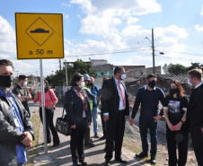 Pensando em novas soluções para otimizar a mobilidade urbana e a segurança do trânsito em Curitiba, a Superintendência de Trânsito (Setran), em parceria com a Rumo e o Departamento de Trânsito do Paraná (Detran-PR), iniciou nesta segunda-feira (2) os testes do projeto “PN Sensoreada”.Foto: Adilson P. Santana/DetranPR