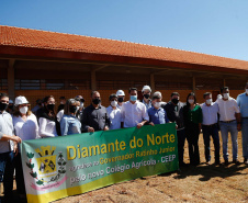 O governador Carlos Massa Ratinho Junior vistoriou nesta terça-feira (3) a obra da nova sede do Centro Estadual de Educação Profissional (CEEP) do Noroeste, também conhecido como Colégio Agrícola do Noroeste, em Diamante do Norte. Foto: Jonathan Campos/AEN