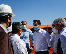 O governador Carlos Massa Ratinho Junior vistoriou nesta terça-feira (3) a obra da nova sede do Centro Estadual de Educação Profissional (CEEP) do Noroeste, também conhecido como Colégio Agrícola do Noroeste, em Diamante do Norte. Foto: Jonathan Campos/AEN