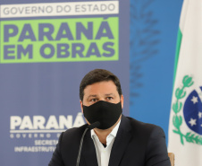 O secretário de Infraestrutura e Logística, Sandro Alex, atende a imprensa nesta quinta-feira (5) para esclarecer a nova modelagem das concessões de rodovias do Paraná.   05/08/2021. Foto: Geraldo Bubniak/AEN