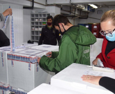 Paraná recebe novas doses e começa a distribui 158,6 mil vacinas contra a Covid-19; veja divisão. Foto: Américo Antonio/SESA