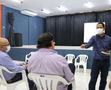O secretário estadual da Segurança Pública, Romulo Marinho Soares, esteve no município de Porto Rico, no Noroeste do Paraná, nesta quinta-feira (5), para tratativas sobre o fluxo de trabalho das forças de segurança na região, com planejamento de reforço para os próximos feriados e final de semana, além da Operação Verão 2021-2022. Foto: SESP