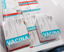 O Paraná recebeu mais 136.500 doses da AstraZeneca/Fiocruz na noite desta sexta-feira (6). Os imunizantes contra a Covid-19 chegaram no Aeroporto Internacional Afonso Pena, em São José dos Pinhais, por volta das 20 horas, complementando a 35ª pauta de distribuição do Ministério da Saúde.  -  Curitiba, 06/08/2021  - Foto: Ari Dias/AEN