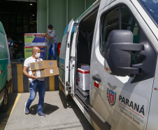 Distribuição de vacinas para o interior do estado.
Foto: Gilson Abreu/AEN