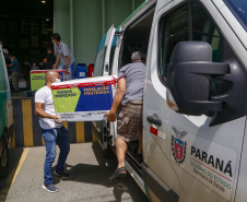 Distribuição de vacinas para o interior do estado.
Foto: Gilson Abreu/AEN