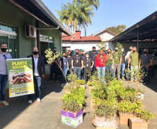 Os moradores de Campo Mourão podem contribuir para a campanha solidária do Instituto Água e Terra (IAT) na doação de um quilo de alimento em troca de uma muda de árvore nativa.  -  Curitiba, 10/08/2021  -  Foto: SEDEST