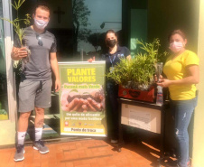 Os moradores de Campo Mourão podem contribuir para a campanha solidária do Instituto Água e Terra (IAT) na doação de um quilo de alimento em troca de uma muda de árvore nativa.  -  Curitiba, 10/08/2021  -  Foto: SEDEST