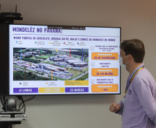 O governador Carlos Massa Ratinho Junior visita  nesta terça-feira (10) ,  a empresa Mondelez na Cidade Industrial de Curitiba. Curitiba, 10/08/2021. Foto: Geraldo Bubniak/AEN