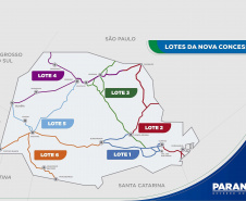 O governador Carlos Massa Ratinho Junior e o ministro da Infraestrutura, Tarcísio Gomes de Freitas, apresentam, os detalhes da nova concessão de 3,3 mil quilômetros de rodovias do Paraná.   