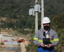Copel amplia uso de drones para inspeção de redes de energia. Foto:Alessandro Vieira/AEN