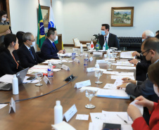 Governador Carlos Massa Ratinho Junior recebe anúncio de investimentos pela Sumitomo Rubber do Brasil e apresentação de empresas japonesas. Palácio Iguaçu, Curitiba, 17/agosto/2021. - Foto: José Fernando Ogura/AEN