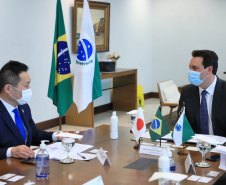 Governador Carlos Massa Ratinho Junior recebe anúncio de investimentos pela Sumitomo Rubber do Brasil e apresentação de empresas japonesas. Palácio Iguaçu, Curitiba, 17/agosto/2021. - Foto: José Fernando Ogura/AEN