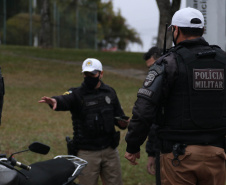 No Dia Nacional do Ciclista, PM relembra cuidados com veículos frageis no trânsito  -  Curitiba, 19/08/2021  -  Foto: PMPR