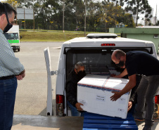 Paraná recebe 190 mil doses de vacinas contra a Covid-19. Foto: Américo Antonio/SESA