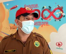 Curitiba, 30 de agosto de 2021. Doação de sangue BPRv.  -  Foto: Soldado Adilson Voinaski Afonso